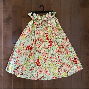 HER DESTINY 100% Cotton Spring Floral MIDI Skirt Women’s Large Waist Ruffle Tie